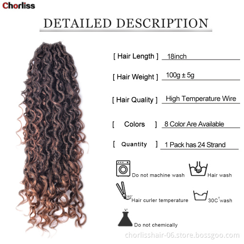 Solid Color Ombre River Goddess Locs With Curly Ending Faux Locs Crochet Braids South Africa Synthetic Bohemian Braiding Twists